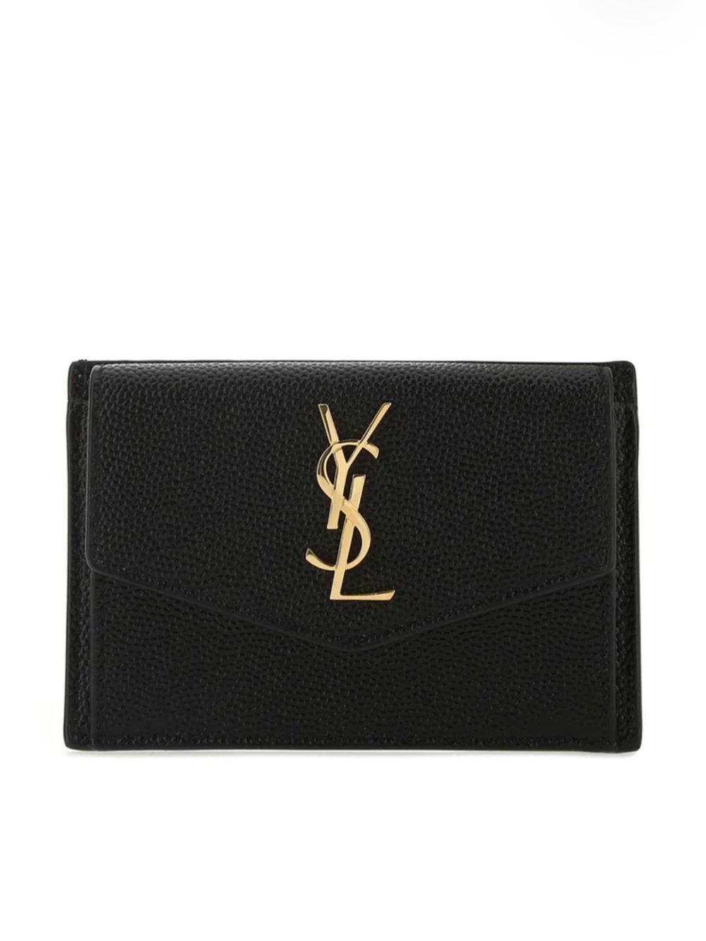 Saint Laurent Black Card Case with Gold YSL Emblem